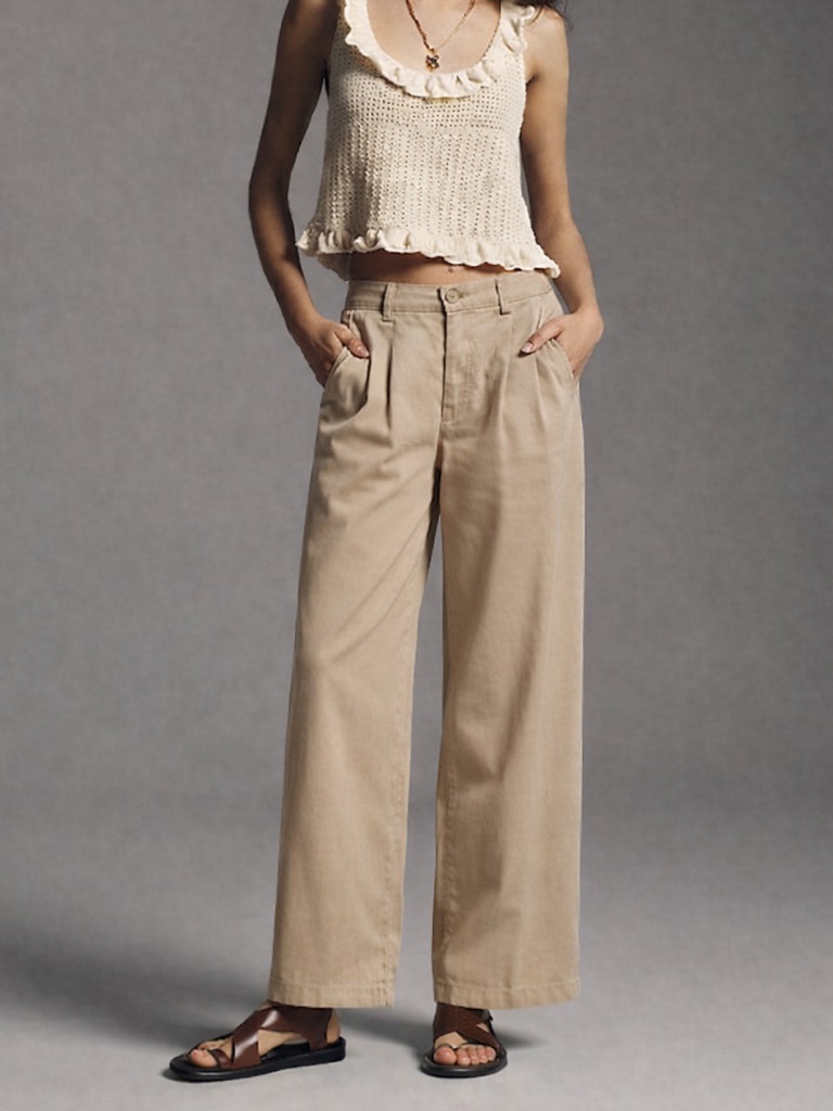 Anthropologie Pistola Ellery Pleated Trouser Khaki Pants